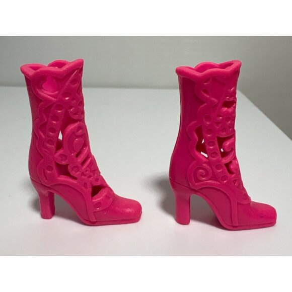 Barbie Doll Boots Hot Pink Fashionistas Life in the Dream House Cutout Shoes - Picture 4 of 6